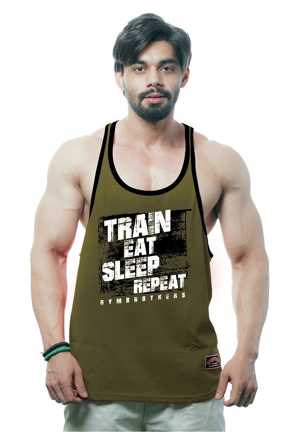 Train Eat Sleep Repeat Gym Stringer For Men Gymbrothers