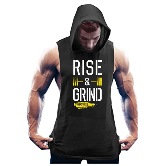Gymbrothers Rise and Grind hoodie for men Black