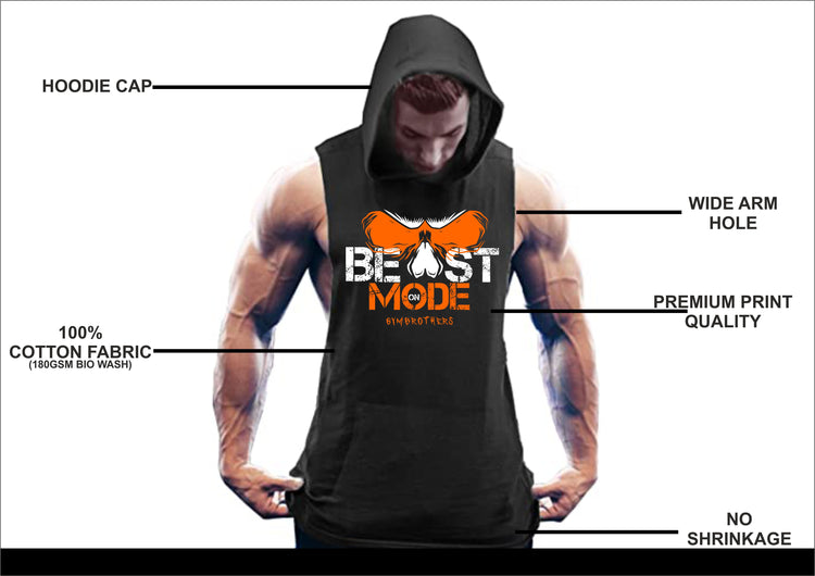 BEAST MODE ON Gym Hoodie (Eyes) Black