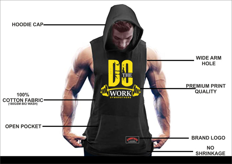 DO THE WORK Gym Hoodie for Men Black