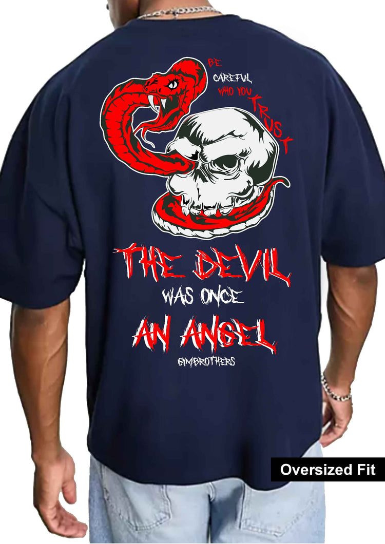 THE DEVIL Oversize T-shirt Navy blue