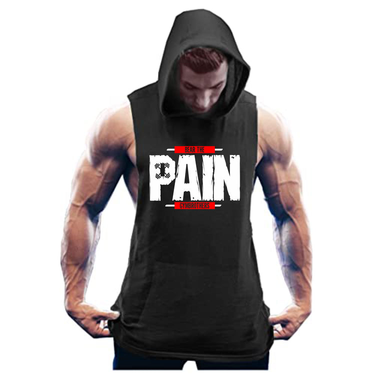 BEAR THE PAIN Gym Hoodie for Men (Black)