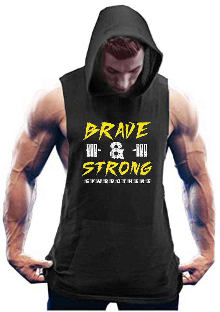 BRAVE AND STRONG Gym Hoodie (Black)