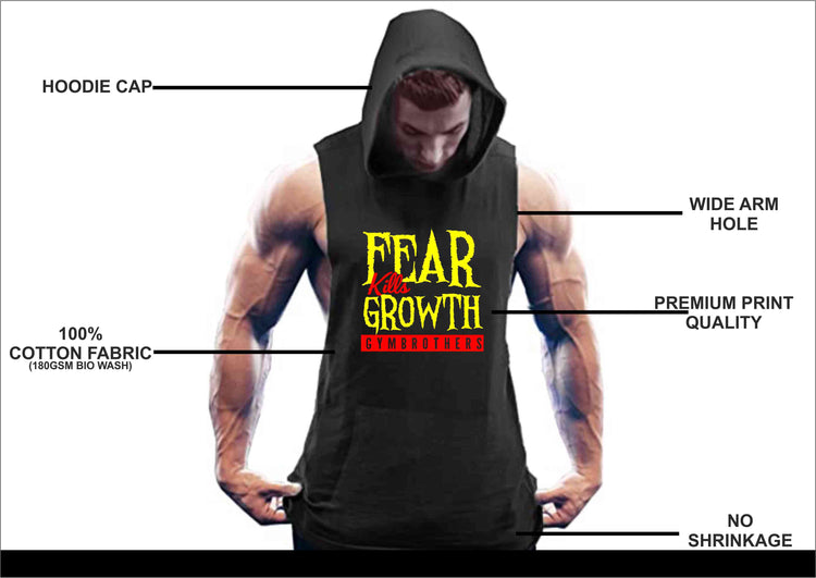 FEAR KILLS GROWTH Gym Hoodie for men