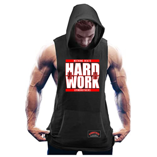 Gymbrothers Nothing Beats Hardwork gym hoodie Black