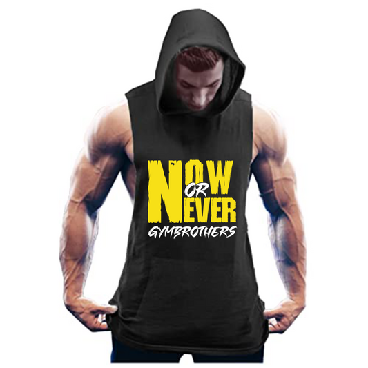 Gymbrothers Now Or Never gym hoodie Black