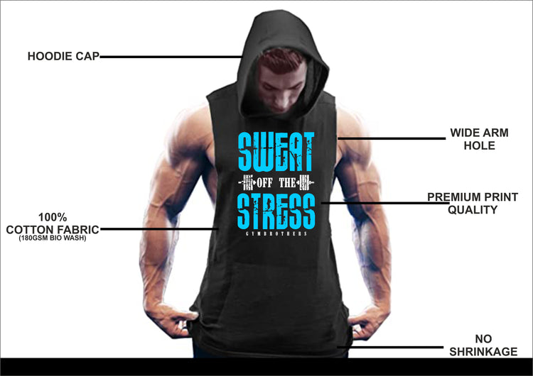 Gymbrothers Sweat Of The Stress gym hoodie for men Black