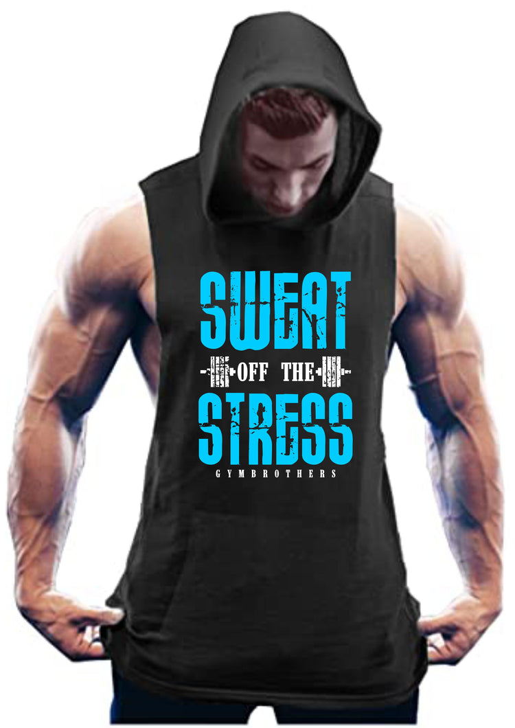 Gymbrothers Sweat Of The Stress gym hoodie for men Black