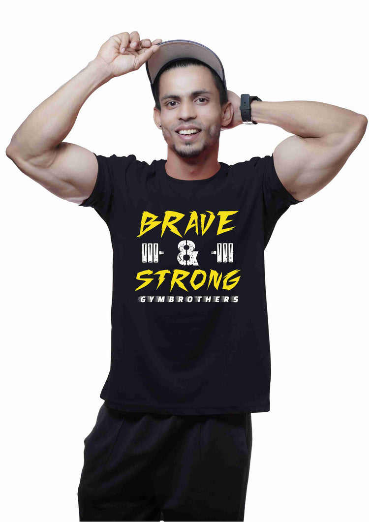 BRAVE AND STRONG Half Sleeve T-shirt