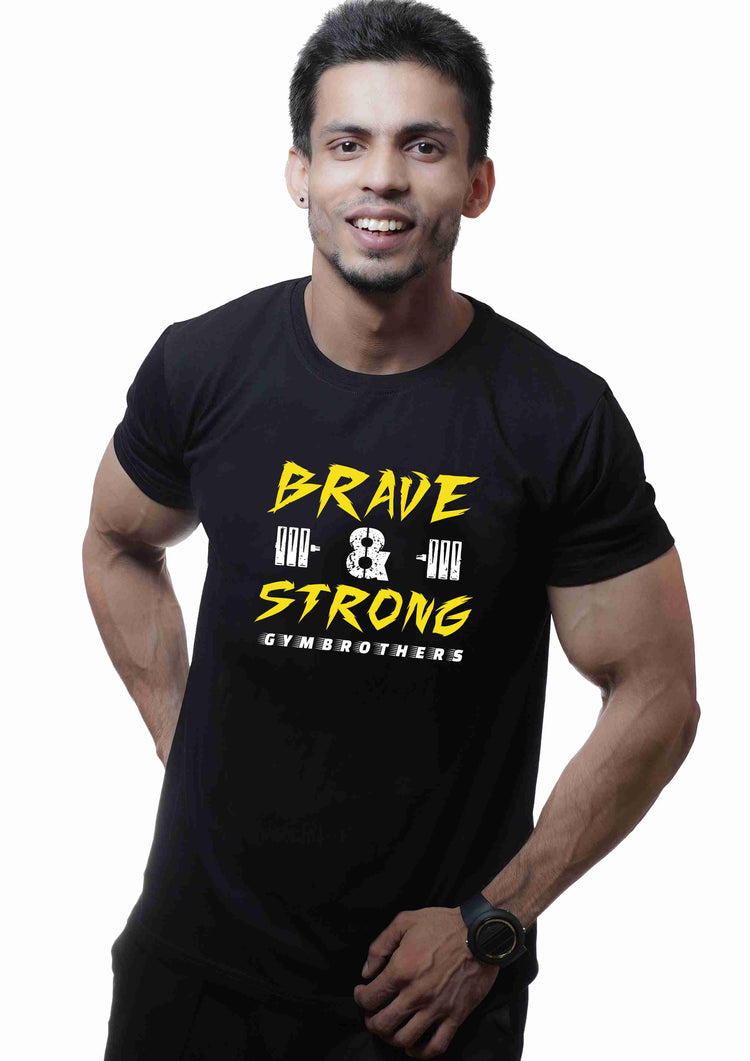 BRAVE AND STRONG Half Sleeve T-shirt