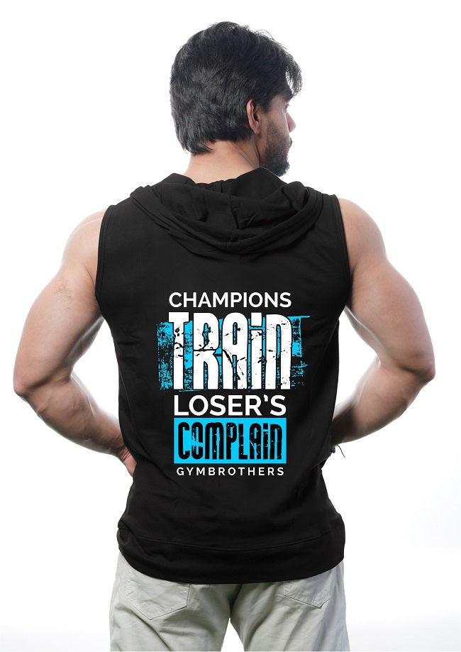 CHAMPIONS TRAIN Men's Sleeveless Zip Hoodie