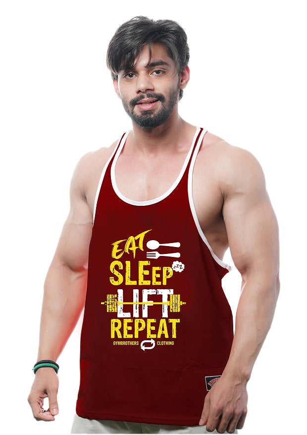 EAT SLEEP LIFT REPEAT Gym Stringer