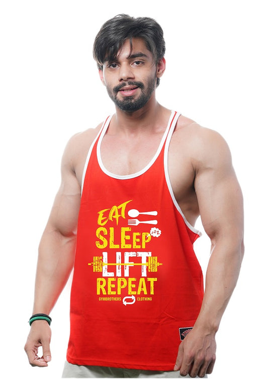 EAT SLEEP LIFT REPEAT Gym Stringer for Men