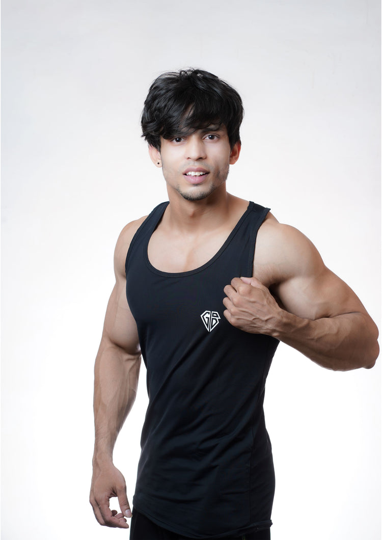 Gymbrothers Mens's Black Gymvest